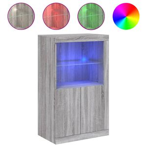 vidaXL Sidosk&aring;p med LED-lampor gr&aring; sonoma konstruerat tr&auml;