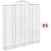 vidaXL Gabioner b&aring;gformade 5 st 200x30x200/220 cm galvaniserat j&auml;rn