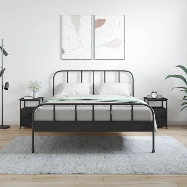 vidaXL S&auml;ngbord 2 st svart 34x35,5x50 cm konstruerat tr&auml;