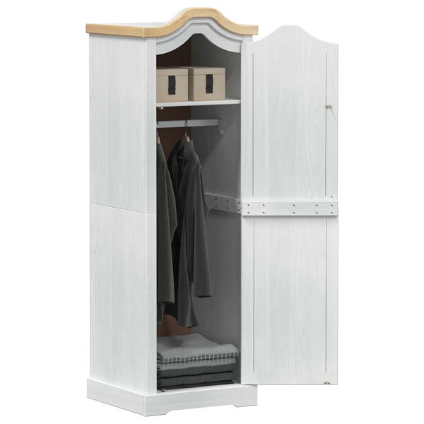 vidaXL Kl&auml;dkammare med hylla med d&ouml;rr Vit 55 x 52 x 170 cm Massiv furu