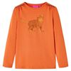 T-shirt med l&aring;nga &auml;rmar f&ouml;r barn stark orange 92