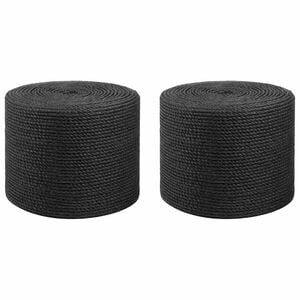 vidaXL Jutegarn 2 st 2 mm Svart 100% Tossa jute