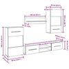 vidaXL TV-möbler 5 delar med LED-belysning matt vit konstruerat trä