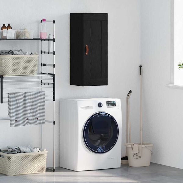 vidaXL V&auml;ggsk&aring;p Svart Ek 34,5 x 34 x 90 cm Konstruerat tr&auml;