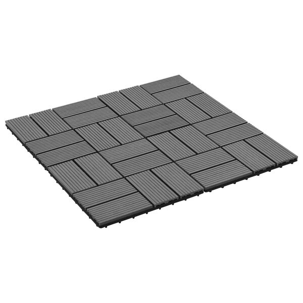 vidaXL Terrassplattor 11 pcs Gr&aring; 30 x 30 cm WPC