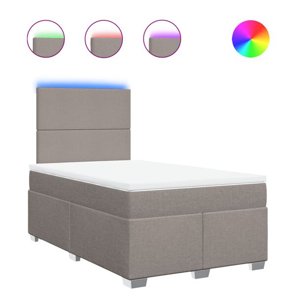 vidaXL Rams&auml;ng med madrass taupe 120x190 cm tyg