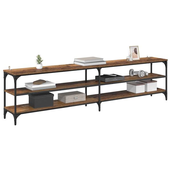 vidaXL TV-sk&aring;p Gammalt tr&auml; 200 x 30 x 50 cm Konstruerat tr&auml; och j&auml;rn