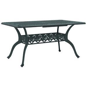 vidaXL Tr&auml;dg&aring;rdsbord gr&ouml;n 150x90x72 cm gjuten aluminium