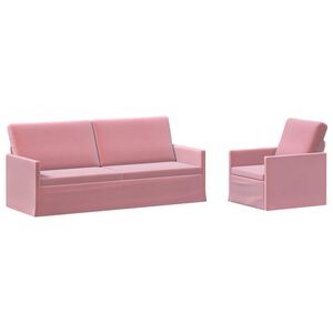 vidaXL Soffset 2 st Rosa Sammet (V)