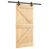 vidaXL Skjutd&ouml;rr Naturlig och svart 95 x 210 cm Massiv furutr&auml;d&ouml;rr