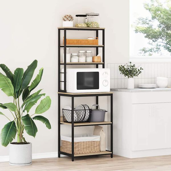 vidaXL K&ouml;ks hylla Sonoma-ek 60 x 40 x 168 cm Konstruerat tr&auml;