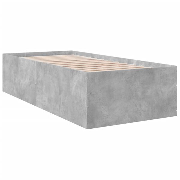 vidaXL Sängram betonggrå 100x200 cm konstruerad trä