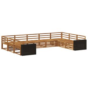 vidaXL Utomhussoffset 9 st Naturlig Massivt Akaciatr&auml;