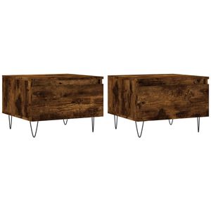 vidaXL Soffbord 2 st r&ouml;kf&auml;rgad ek 50x46x35 cm konstruerat tr&auml;