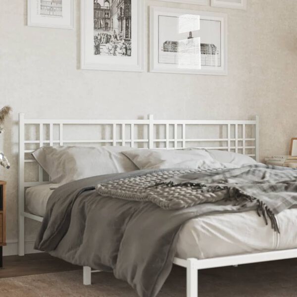 vidaXL Ers&auml;ttningsgavel metall vit 200 cm