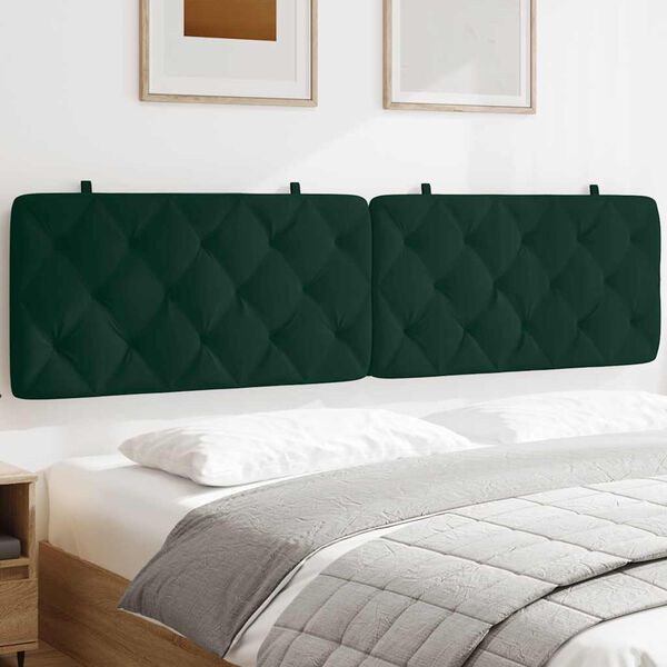 vidaXL Headboard Cushion Dark Green 200 cm Velvet