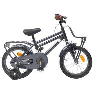 vidaXL Barncykel 12 Tum f&ouml;r 2-4 &aring;ringar M&ouml;rkgr&aring;