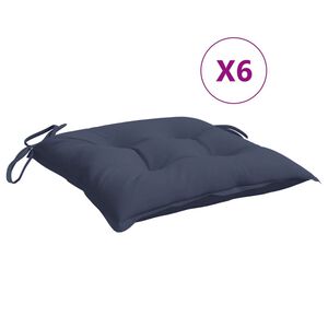 vidaXL Stolsdynor 6 st marinbl&aring; 50x50x7 cm oxfordtyg