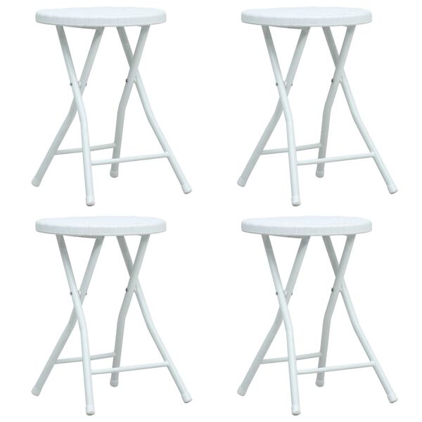 vidaXL Hopfällbara trädgårdsstolar 4 st vit HDPE konstrotting