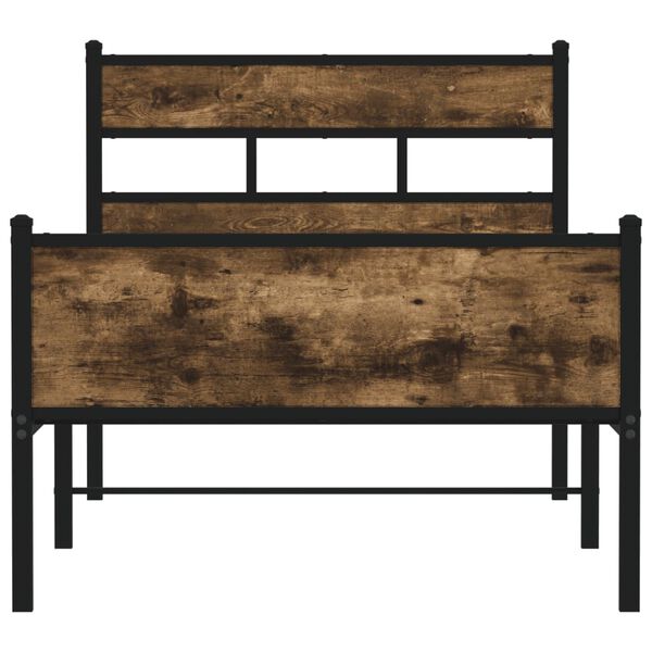 vidaXL S&auml;ngram utan madrass r&ouml;kf&auml;rgad ek 100x200 cm konstruerad tr&auml;