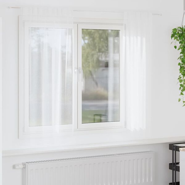 vidaXL Voile Gardin med gardiner 2 pcs Vit 175 x 140 cm Polyester