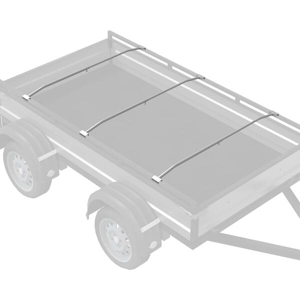 vidaXL passar f&ouml;r platt tarp bracketer 3 pcs Silver 100-145 cm