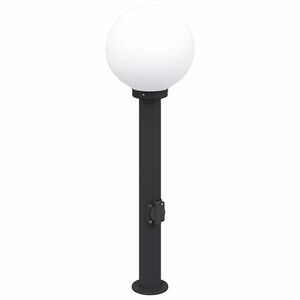 vidaXL Pollare med uttag 80 cm svart IP44