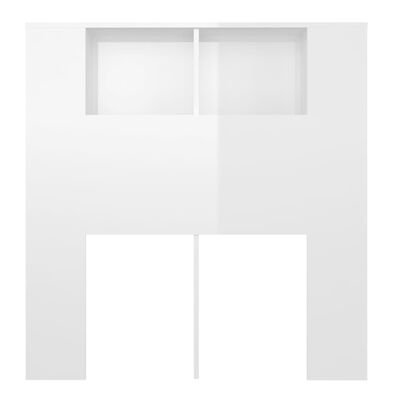 vidaXL Sänggavel med förvaring vit högglans 100x18,5x104,5 cm