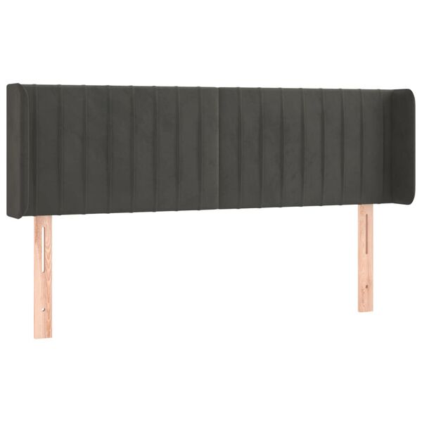 vidaXL S&auml;nggavel med kanter m&ouml;rkgr&aring; 147x16x78/88 cm sammet