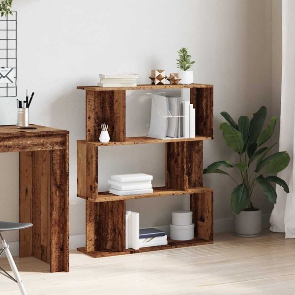 vidaXL Bokhylla åldrat trä 80x24x96 cm konstruerat trä