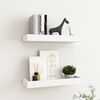 vidaXL V&auml;gghyllor med kant 2 st Vit 40x15x4 cm MDF