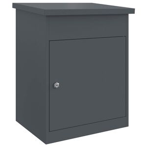 vidaXL Paketbox med lagring med d&ouml;rr Antracit 47,5 x 38 x 59 cm St&aring;l