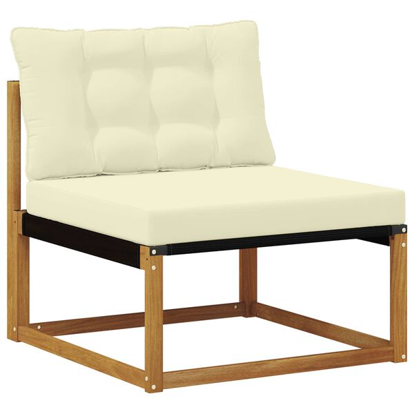 vidaXL Utomhussoffset med kudde 4 pcs Naturlig och Gr&auml;dde