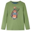 T-shirt med l&aring;nga &auml;rmar f&ouml;r barn ljus khaki 128