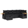 vidaXL Loungegrupp med dynor 6 delar svart konstrotting