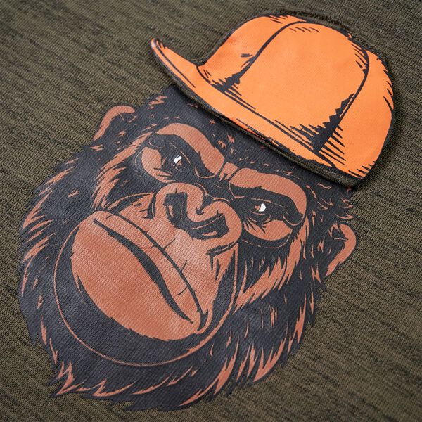 Tr&ouml;ja f&ouml;r barn m&ouml;rk kaki melange 104