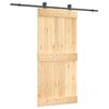 vidaXL Skjutd&ouml;rr Naturlig och svart 95 x 210 cm Massiv furutr&auml;d&ouml;rr