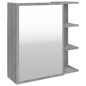 vidaXL Spegelsk&aring;p f&ouml;r badrum gr&aring; sonoma 62,5x20,5x64cm konstruerat tr&auml;