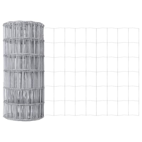 vidaXL Eurogärdsel Silver 0.6 x 25 m Varmförzinkat järn