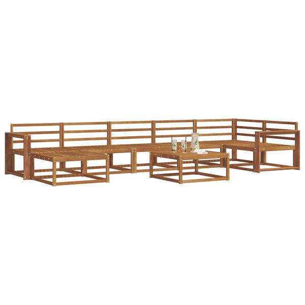 vidaXL Utomhussoffset 8 pcs Naturf&auml;rg Massivt Akaciatr&auml;