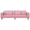 vidaXL Soffa med kudde Rosa 250 x 77 x 76 cm Sammet