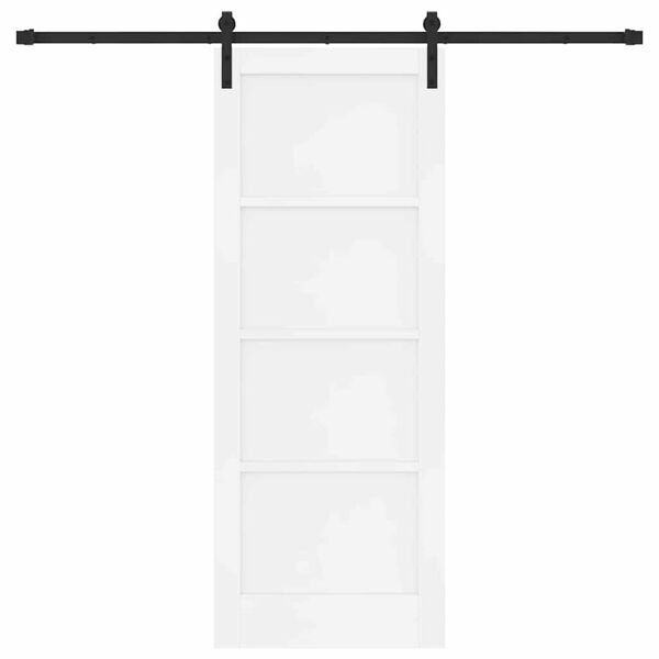 vidaXL Skjutd&ouml;rr Vit 78 x 202 cm Massiv furu