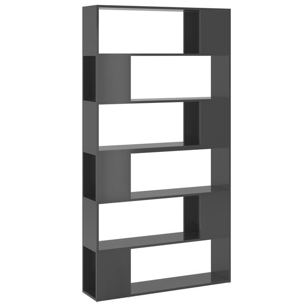 vidaXL Bokhylla/Rumsavdelare gr&aring; h&ouml;gglans 100x24x188 cm