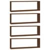 vidaXL V&auml;gghyllor 4 st brun ek 80x15x26,5 cm konstruerat tr&auml;