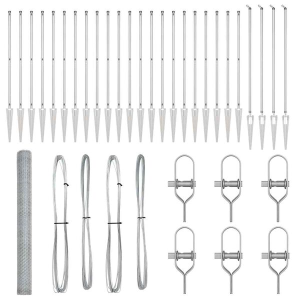 vidaXL St&auml;ngselstolpe Silver 50 x 1,6 m (13 mm n&auml;t) St&aring;l