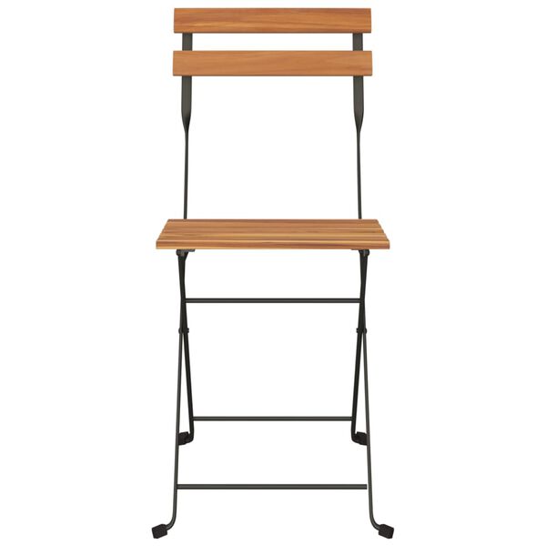 vidaXL Hopf&auml;llbara caf&eacute;stolar 4 st massiv teak och st&aring;l