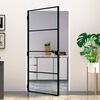 vidaXL Innerd&ouml;rr 102x201,5 cm h&auml;rdat glas och aluminium slim
