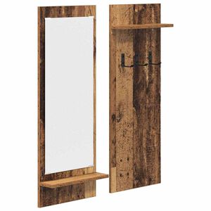 vidaXL V&auml;ggmonterad Kl&auml;dh&auml;ngare med hylla Gammalt tr&auml; 70 x 10 x 90 cm