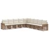 vidaXL Tr&auml;dg&aring;rdsoffset 9 pcs Beige och kr&auml;mvit konstrotting