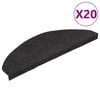 vidaXL Trappmattor sj&auml;lvh&auml;ftande 20 st svart 65x22,5x3,5 cm